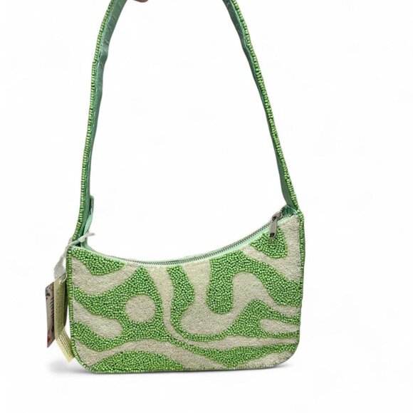 NWT Asymmetrical Green Shoulder Bag - Picture 1 of 7